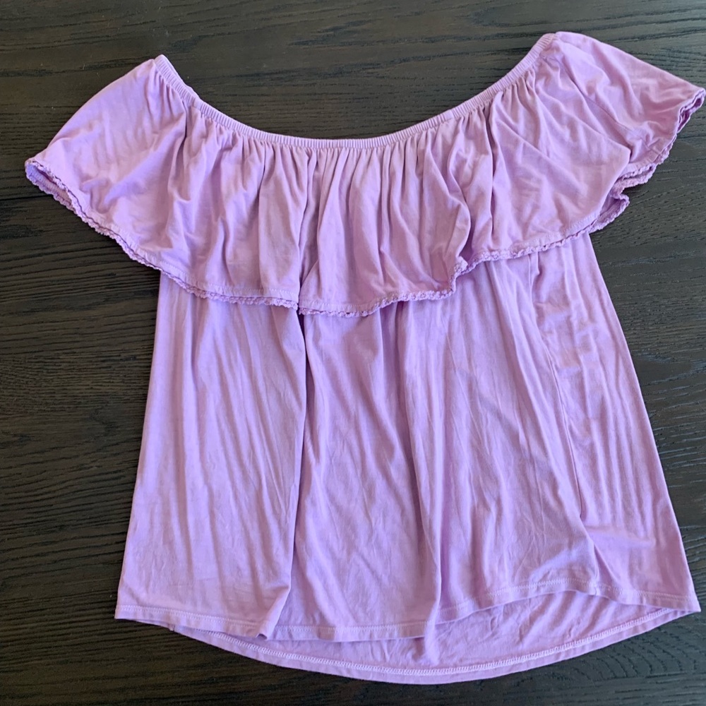 lavender off the shoulder top